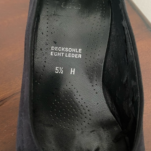 Ara Black Suede & Reptile Leather Pumps | Size 8 | Made in Germany - Picture 6 of 8